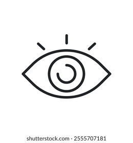 Eye, vision thin line icons. Perfect pixel on transparent background