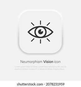Eye vision vector icon in trendy neumorphism style. Vector EPS 10
