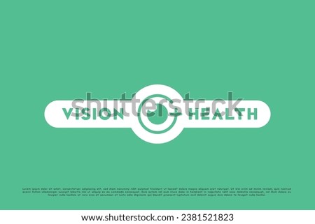 Eye visual medicine logo design illustration. Simple flat silhouette stamp sticker label emblem eye cornea eyesight health vision human body anatomy hospital science. Simple modern minimalist concept.