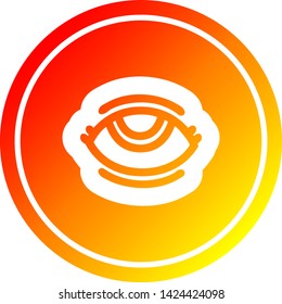 eye with warm gradient finish circular icon with warm gradient finish