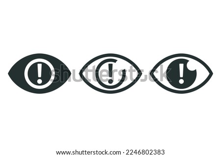 Eye warning exclamation icon. Illustration vector