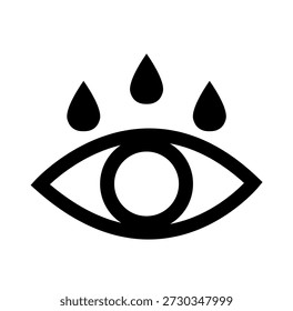  Eye Wash Black Icon, Vector Illustration, Isolate On White Background Label. EPS10