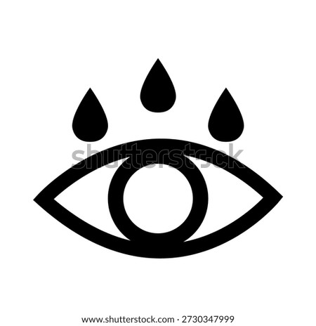  Eye Wash Black Icon, Vector Illustration, Isolate On White Background Label. EPS10