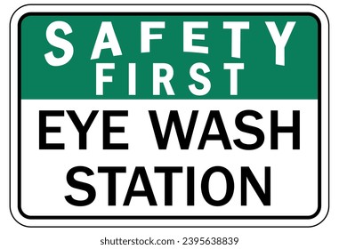 Eye wash fountain station sign and labels