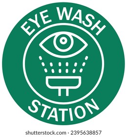 Eye wash fountain station sign and labels