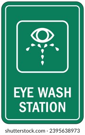 Eye wash fountain station sign and labels