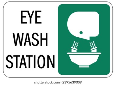 Eye wash fountain station sign and labels