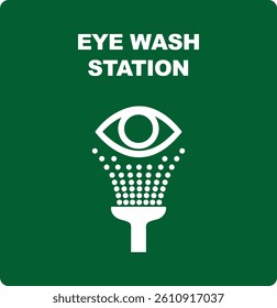 Eye Wash Station Safety Symbol Sign Icon Vector Illustration 