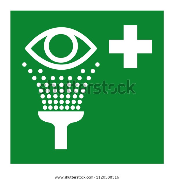벡터 일러스트레이션인 Eye Washing Station 기호, 스톡 벡터(로열티 프리) 1120588316