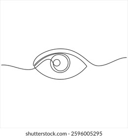 eye watch continuous single line drawing of  minimalist eye with retina outline design  vector illustration