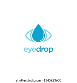 Eye and water drop logo icon, healthcare eye logo template on white background