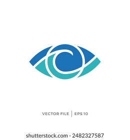 Eye and waves logo design