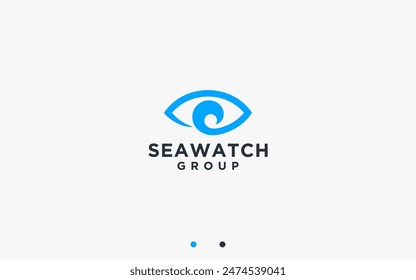 eye with waves logo design vector silhouette illustration