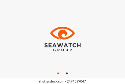 eye with waves logo design vector silhouette illustration