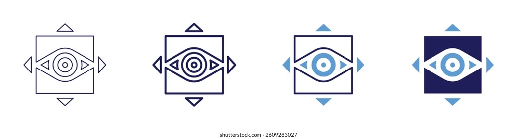 Eye weak vision icon in 4 different styles. Thin Line, Line, Bold Line, Duotone. Duotone style. Editable stroke.