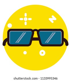 An eye wear with colored glasses to avoid and protection of eyes sunshine depicting shades 
