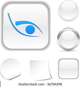 Icono de ojo blanco. Ilustración vectorial.