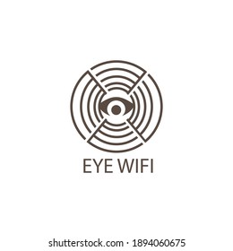 eye wi- fi logo outline illustration  design vector