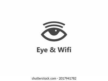 Eye and Wifi logo design template