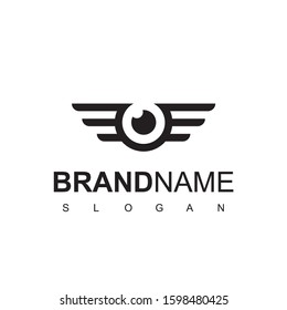 Eye With Wings Symbol, Design For Drone Or Aerial Photography Logo