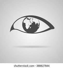 Eye world icon Vector illustration