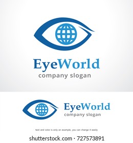 Eye World Logo Template Design Vector, Emblem, Design Concept, Creative Symbol, Icon