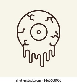 Eye of zombie vector line icon. Body, Halloween, blood. Holiday concept. Vector illustration can be used for topics like holiday, Halloween, monster