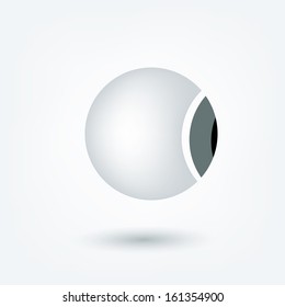 Eyeball 3 D icon. Vector medical sign shape.