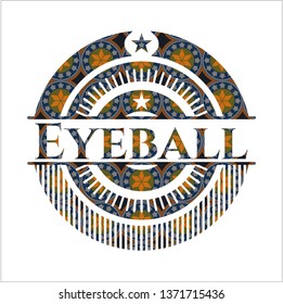 Eyeball arabesque emblem background. arabic decoration.