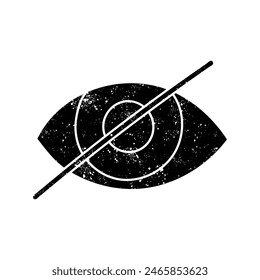 Eyeball black hand drawn icon in grunge look