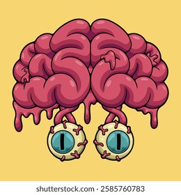 Eyeball Brains cartoon illustration style
