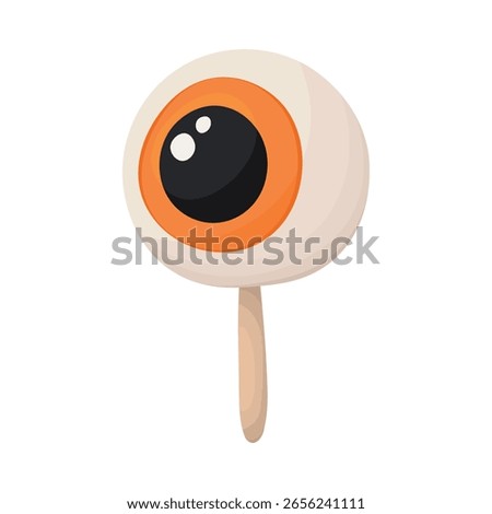 Eyeball candy on a stick, Halloween lollipop element with shadows