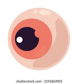 eyeball cartoon icon flat isolated