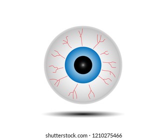 An eyeball cartoon isolated on white background. 