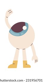 Eyeball Character Looking Up Vector Illustration