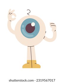 Eyeball Character With Ok Sign Vector Illustration