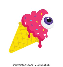 Eyeball Cone Vector style icon. Eps 10 file