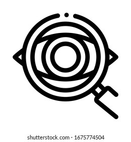 Vector de iconos de diagnóstico de ébola. Signo de Diagnóstico de Eyeball Esquema. Ilustración de símbolo de contorno aislado