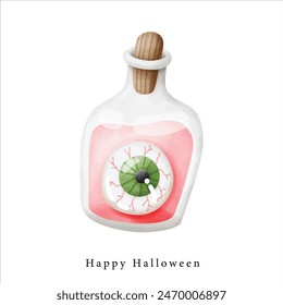 eyeball drink illustration for Halloween element decoration