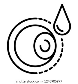 Eyeball dropper icon. Outline eyeball dropper vector icon for web design isolated on white background