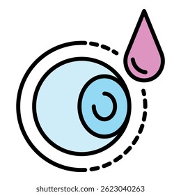 Eyeball dropper icon. Outline eyeball dropper vector icon color flat isolated on white