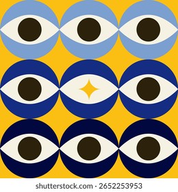Eyeball. Eye flat vector illustration. Eye symbols. Cartoon eyeballs with Star.