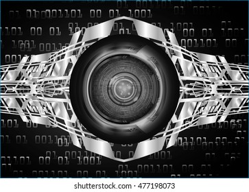 eyeball future technology, black cyber security concept background