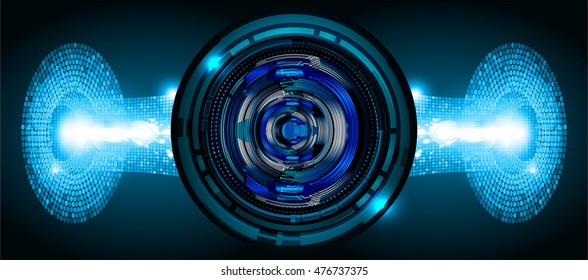 eyeball future technology, blue cyber security concept background