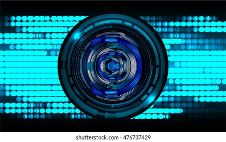 eyeball future technology, blue cyber security concept background
