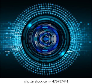 eyeball future technology, blue cyber security concept background
