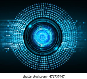eyeball future technology, blue cyber security concept background