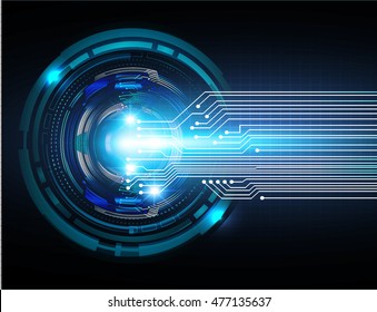 eyeball future technology, blue cyber security concept background
