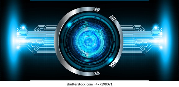 eyeball future technology, blue cyber security concept background