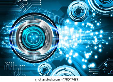 eyeball future technology, blue cyber security concept background